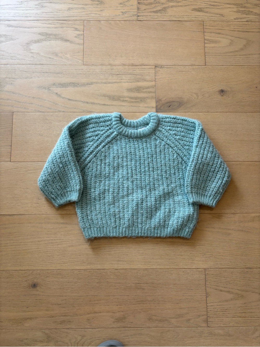 Zara kid mint chunky sweater, size 3Y